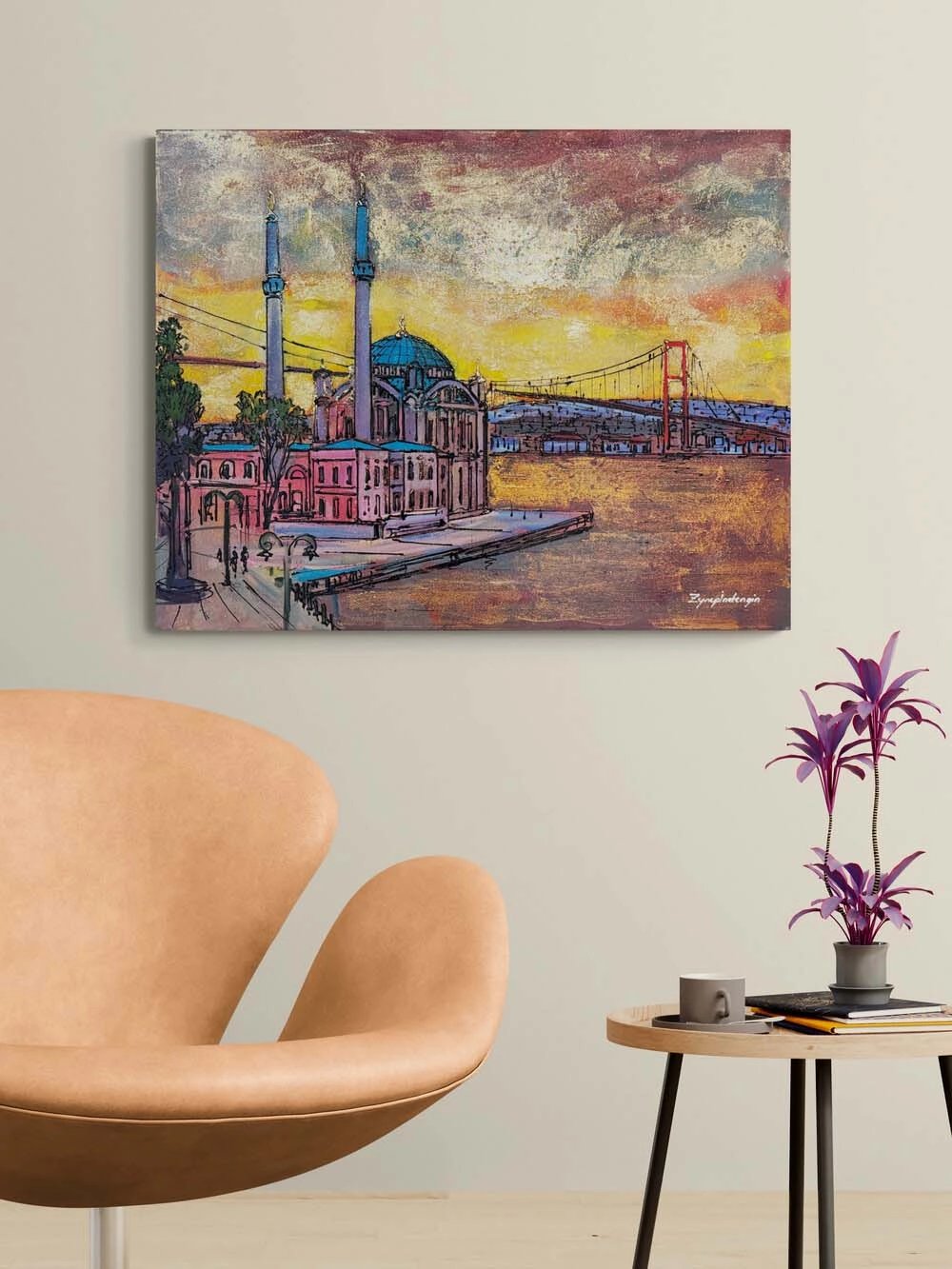 Akşamüstü Ortaköy Cami Yağlı Boya Tablosu