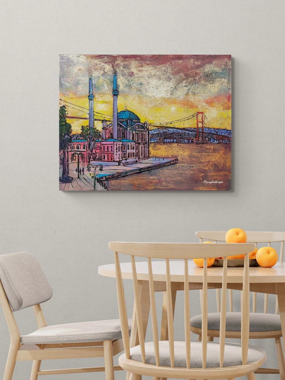 Akşamüstü Ortaköy Cami Yağlı Boya Tablosu