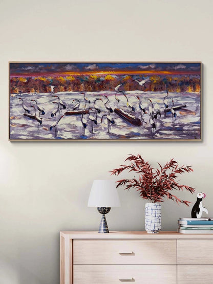 Alacakaranlıkta Turnalar Yağlı Boya Tablosu