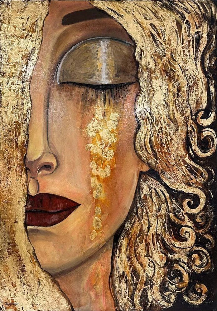 Altın Göz Yaşları Yağlı Boya Tablosu