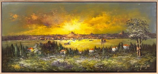Altın Huzmelerde İstanbul Yağlı Boya Tablosu