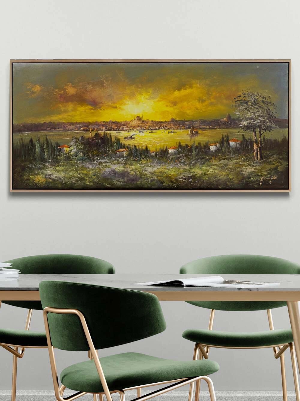 Altın Huzmelerde İstanbul Yağlı Boya Tablosu