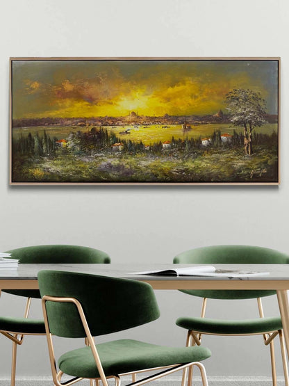 Altın Huzmelerde İstanbul Yağlı Boya Tablosu