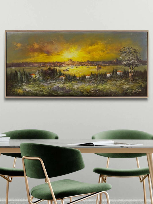 Altın Huzmelerde İstanbul Yağlı Boya Tablosu