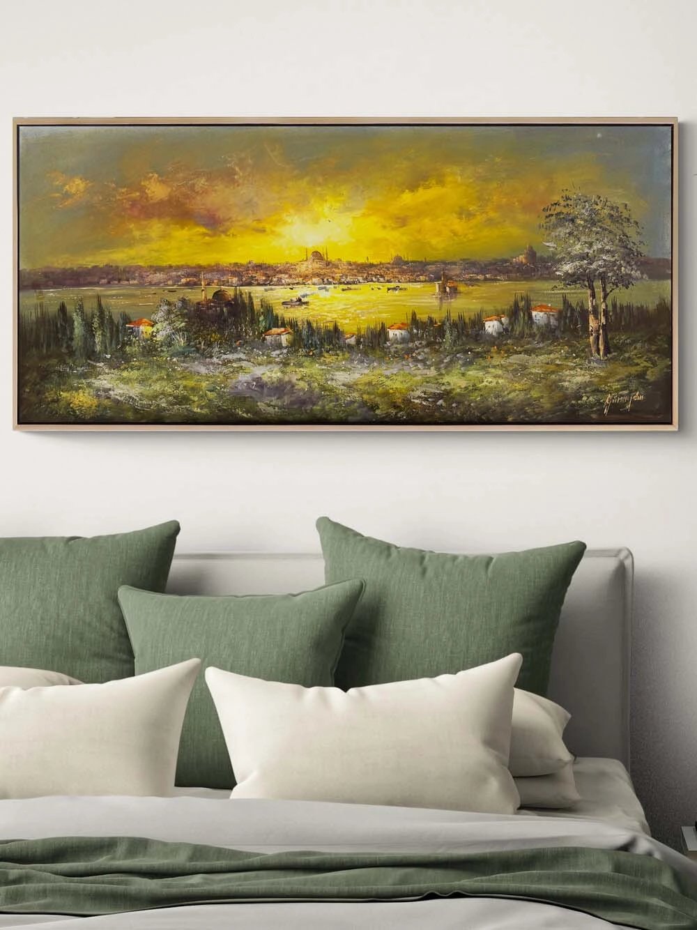 Altın Huzmelerde İstanbul Yağlı Boya Tablosu