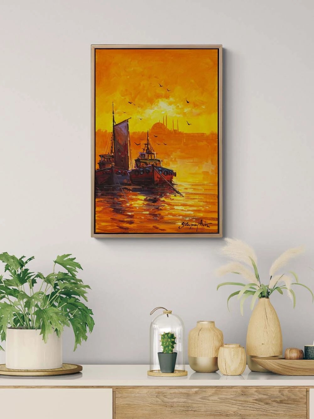 Altın Saatte Yağlı Boya Tablosu