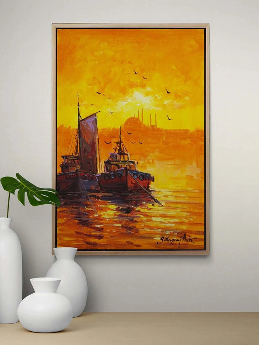 Altın Saatte Yağlı Boya Tablosu