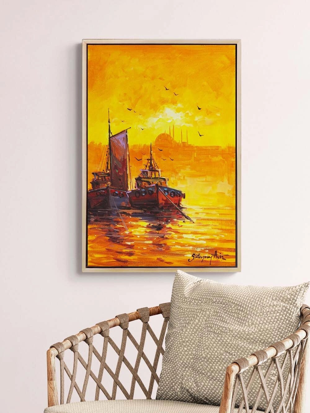 Altın Saatte Yağlı Boya Tablosu