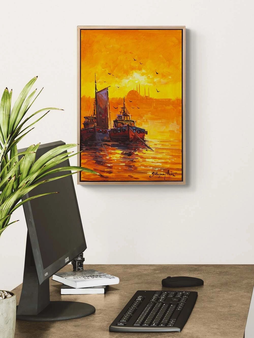 Altın Saatte Yağlı Boya Tablosu