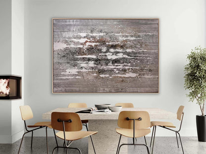 Vizon ve Bej Siparişe Özel Soyut Yağlı Boya Tablo