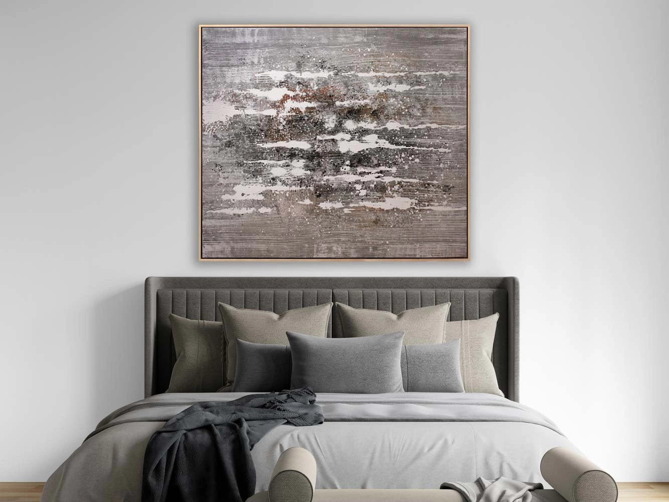 Vizon ve Bej Siparişe Özel Soyut Yağlı Boya Tablo