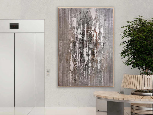 Vizon ve Bej Siparişe Özel Soyut Yağlı Boya Tablo