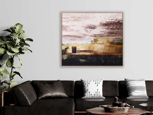 Kahve Tonları Siparişe Özel Soyut Yağlı Boya Tablo