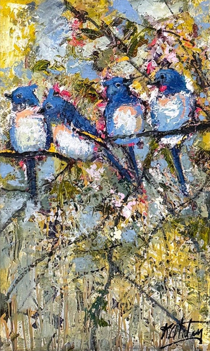 Anın İçinde Kuşlar Yağlı Boya Tablosu