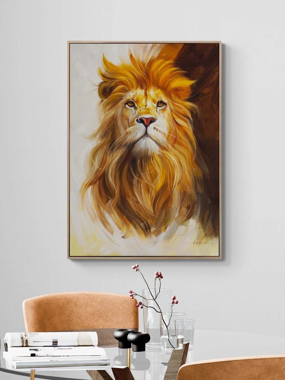 Aslanın Asaleti Yağlı Boya Tablosu