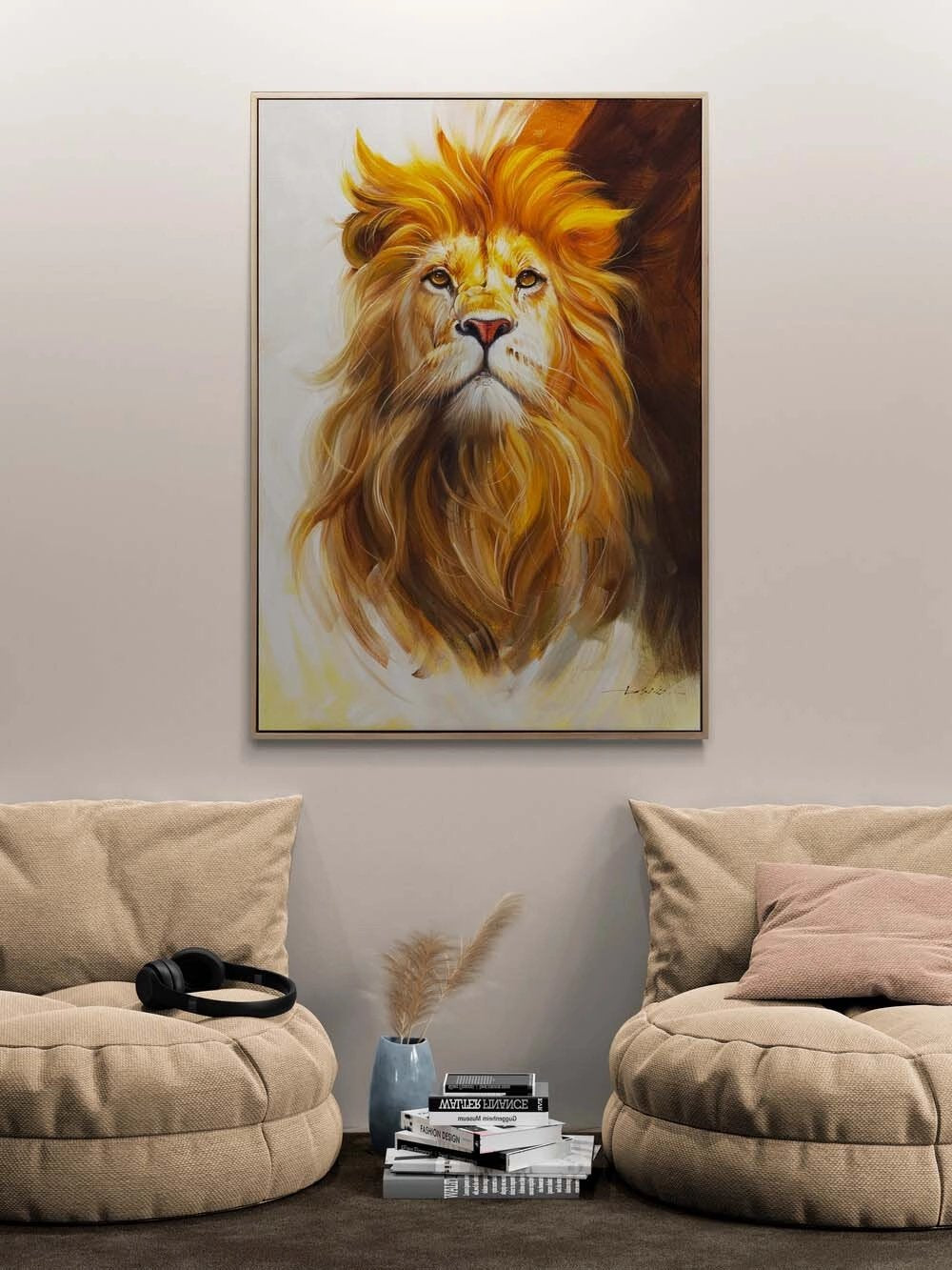 Aslanın Asaleti Yağlı Boya Tablosu