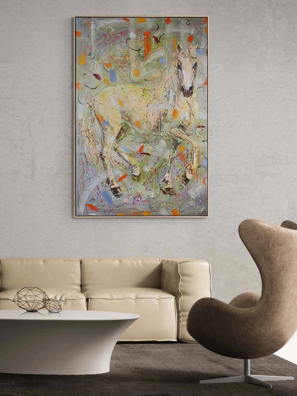 At'ın İfadesi Yağlı Boya Tablosu