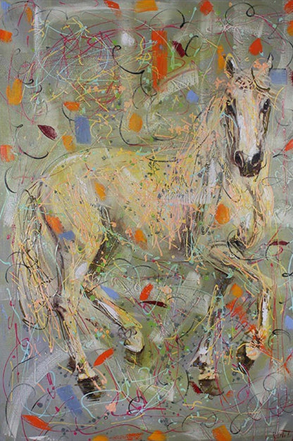 At'ın İfadesi Yağlı Boya Tablosu