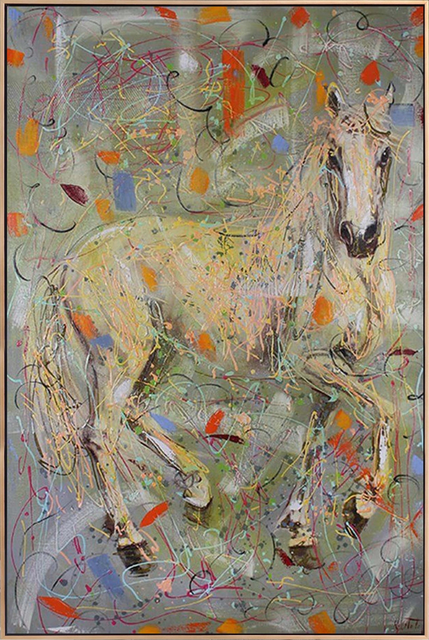 At'ın İfadesi Yağlı Boya Tablosu