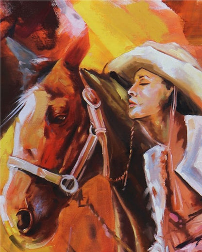 At ve Sevgi Yağlı Boya Tablosu