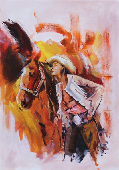 At ve Sevgi Yağlı Boya Tablosu