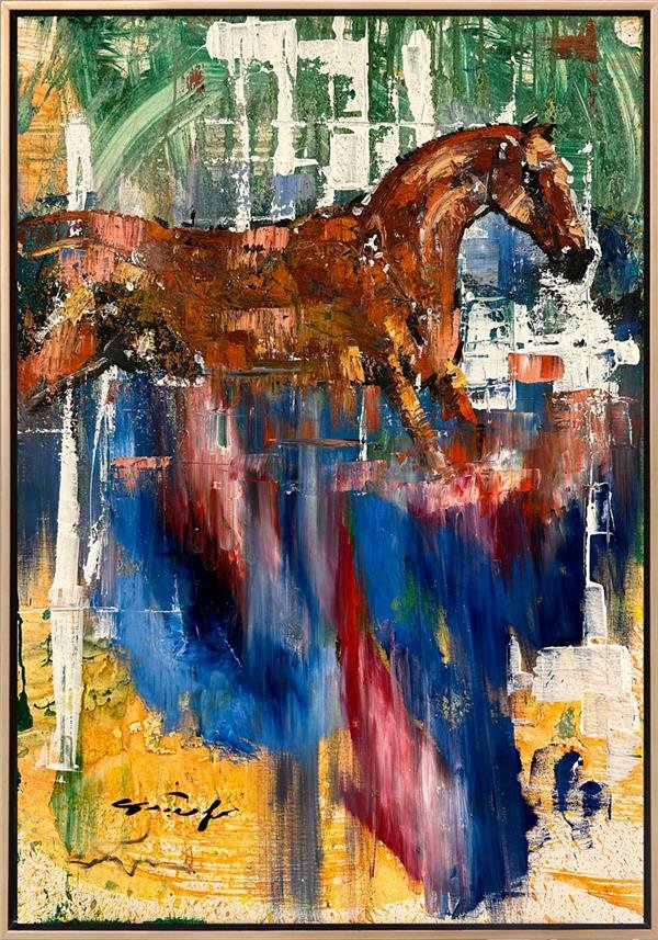 Renkli Rüyalarda At Yağlı Boya Tablosu