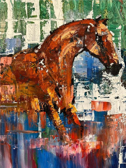 Renkli Rüyalarda At Yağlı Boya Tablosu