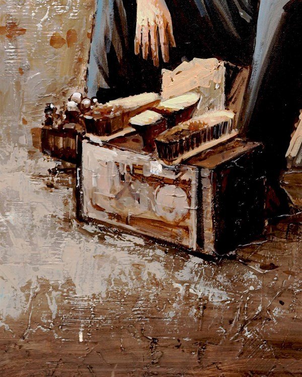 Ayakkabı Boyacısı Yağlı Boya Tablosu Simurg Sanatevi