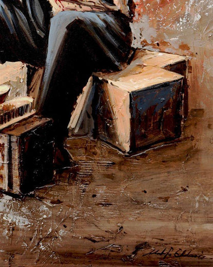 Ayakkabı Boyacısı Yağlı Boya Tablosu Simurg Sanatevi