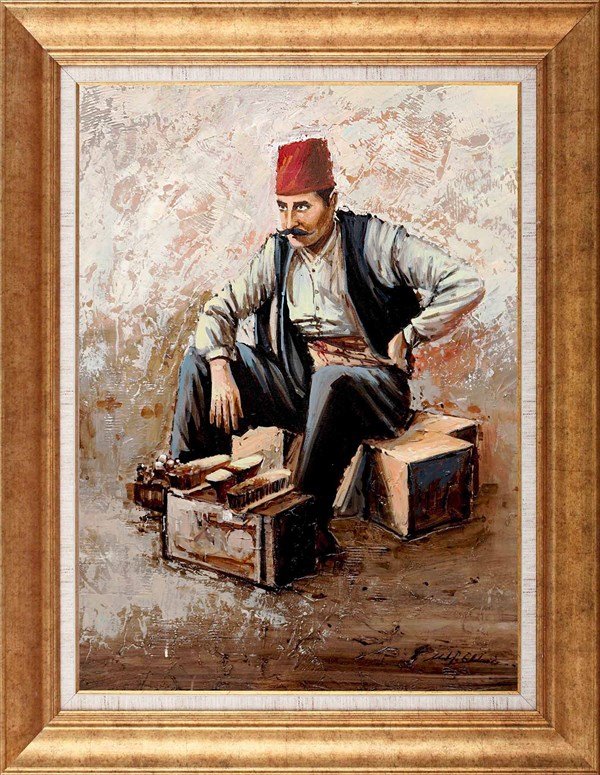 Ayakkabı Boyacısı Yağlı Boya Tablosu Simurg Sanatevi