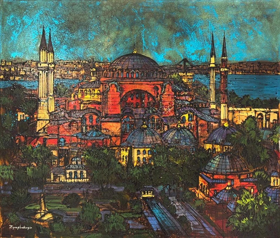 Ayasofya Cami'de Bahar Yağlı Boya Tablosu