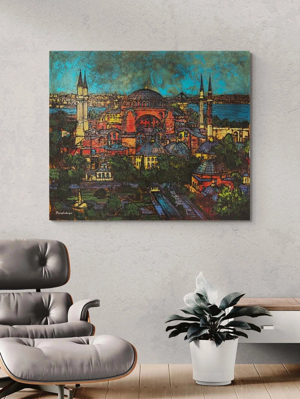 Ayasofya Cami'de Bahar Yağlı Boya Tablosu