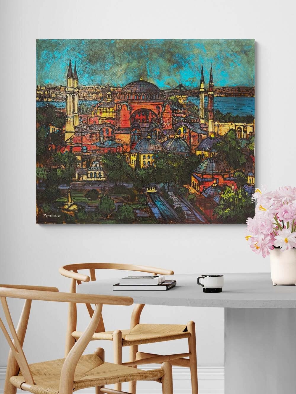 Ayasofya Cami'de Bahar Yağlı Boya Tablosu