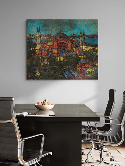 Ayasofya Cami'de Bahar Yağlı Boya Tablosu