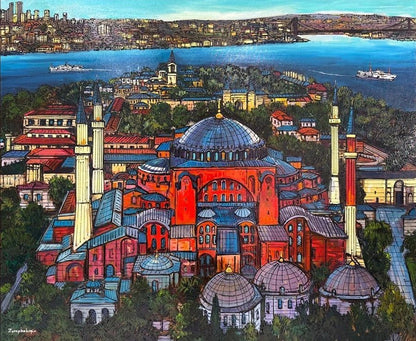 Ayasofya-i Kebir Cami Yağlı Boya Tablosu Simurg Sanatevi
