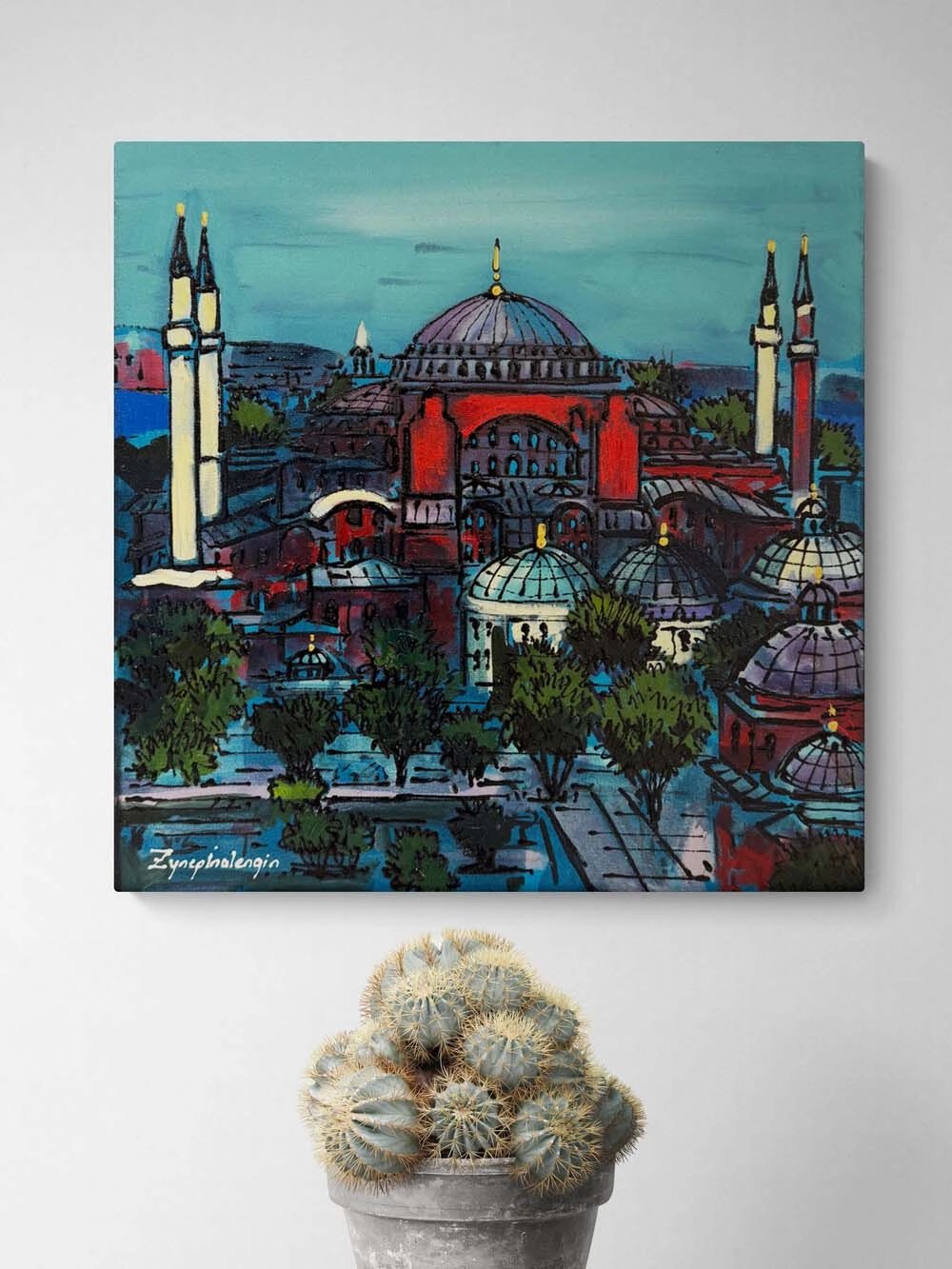 Ayasofya’da Akşam Yağlı Boya Tablosu