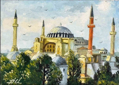 Ayasofya’da Bir Gün Yağlı Boya Tablosu