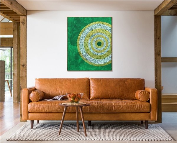 Yeşil Fonlu Ayetel Kürsi | Yağlı Boya Hat Tablo