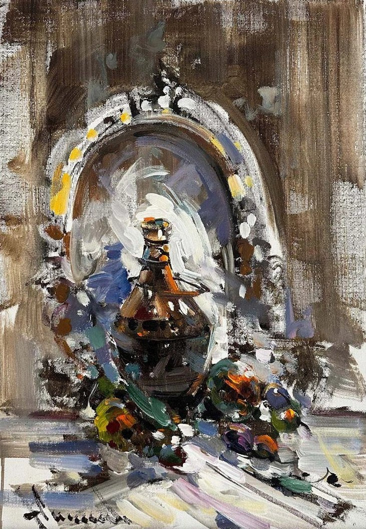 Aynadaki Sırlı Dünya Yağlı Boya Tablosu