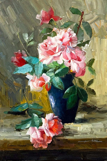 Baharın Son Gülleri Yağlı Boya Tablosu
