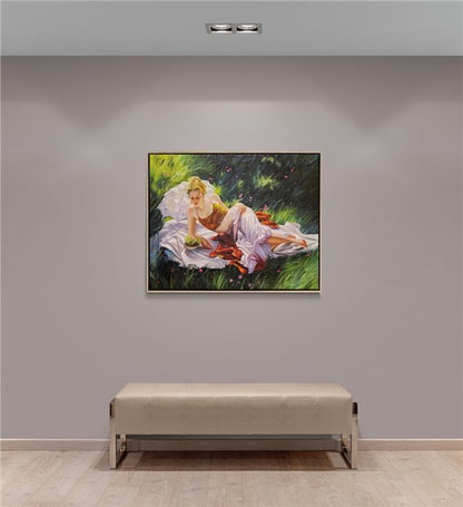 Bahçede Huzur Yağlı Boya Tablosu