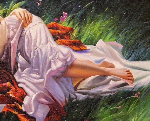 Bahçede Huzur Yağlı Boya Tablosu