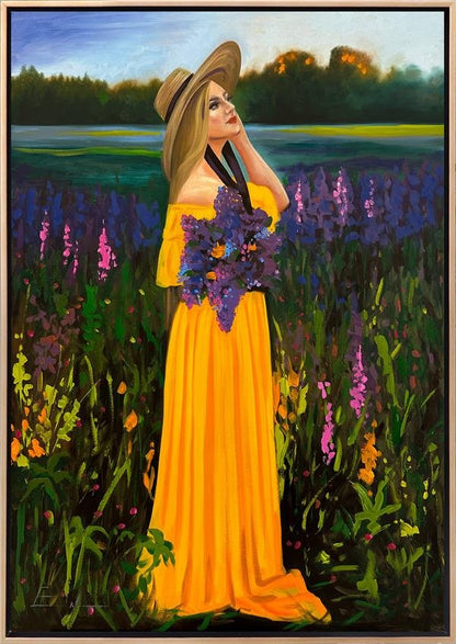 Bahçede Kadın Yağlı Boya Tablosu