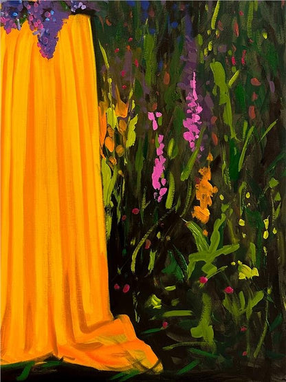 Bahçede Kadın Yağlı Boya Tablosu