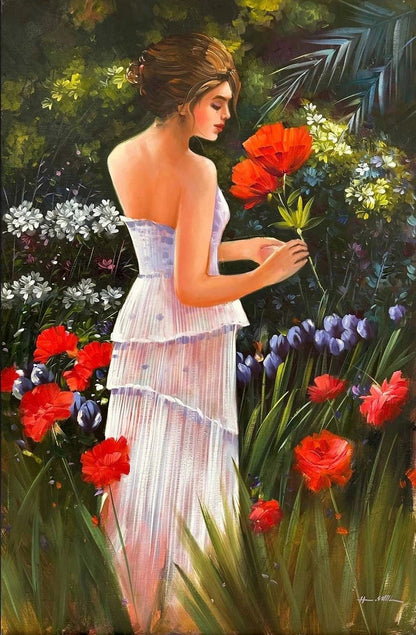 Bahçede Yağlı Boya Tablosu