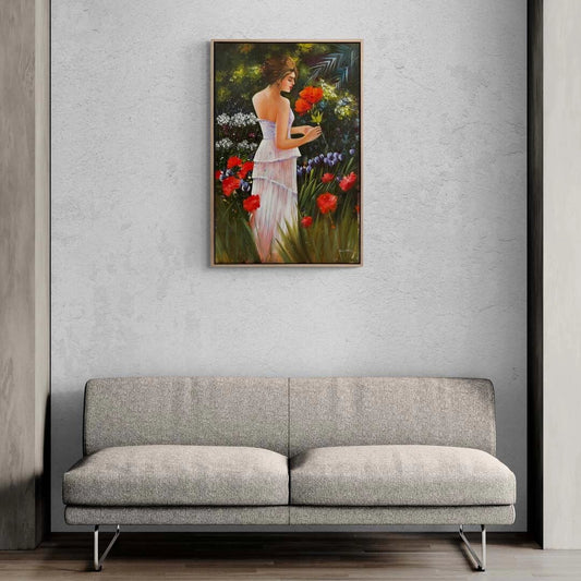 Bahçede Yağlı Boya Tablosu