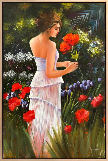 Bahçede Yağlı Boya Tablosu