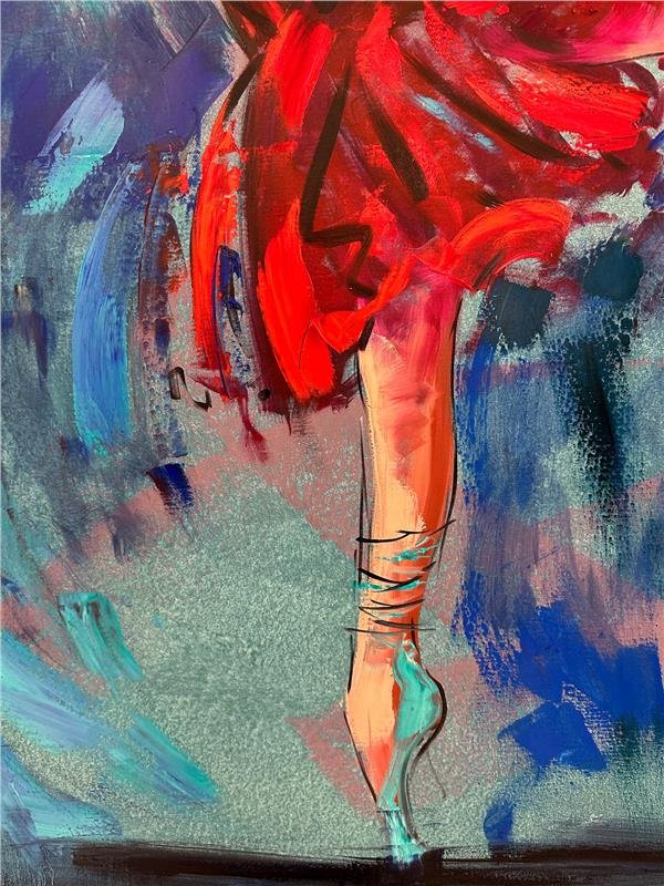 Balerinin Büyülü Sahnesi Yağlı Boya Tablosu