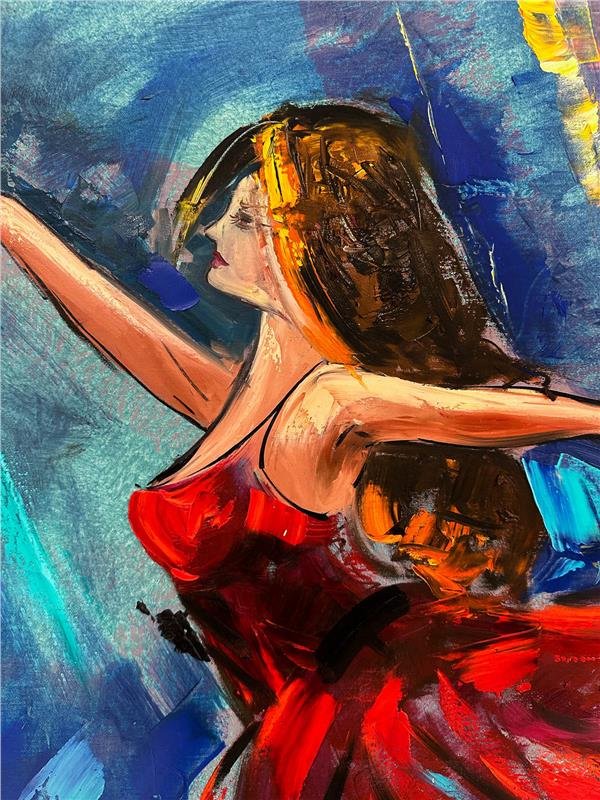 Balerinin Büyülü Sahnesi Yağlı Boya Tablosu