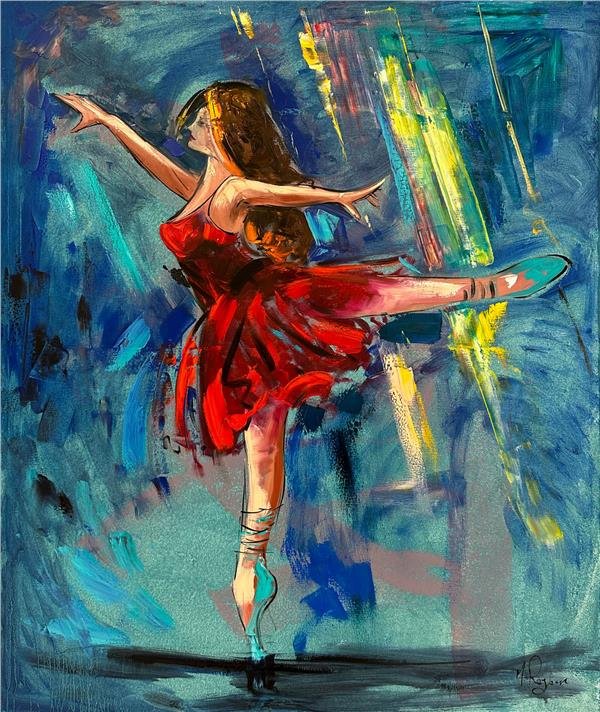 Balerinin Büyülü Sahnesi Yağlı Boya Tablosu
